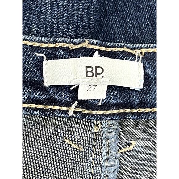 BP. Medium Wash Blue Distressed Straight Leg Button Denim Casual Jeans Size 27 - Picture 6 of 9